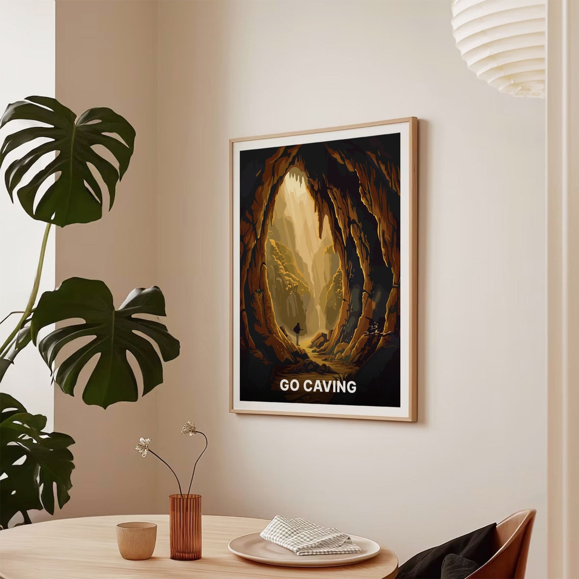 Go Caving Cave Explorer Underground Cavern Adventure Travel Poster - Image 2