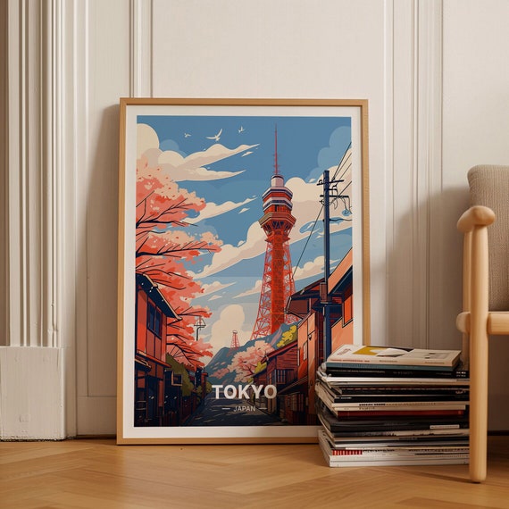 Tokyo Tower and Mount Fuji Travel Poster