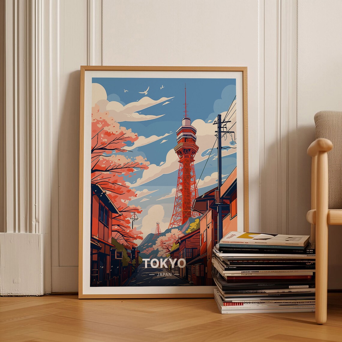 Tokyo Tower and Mount Fuji Travel Poster