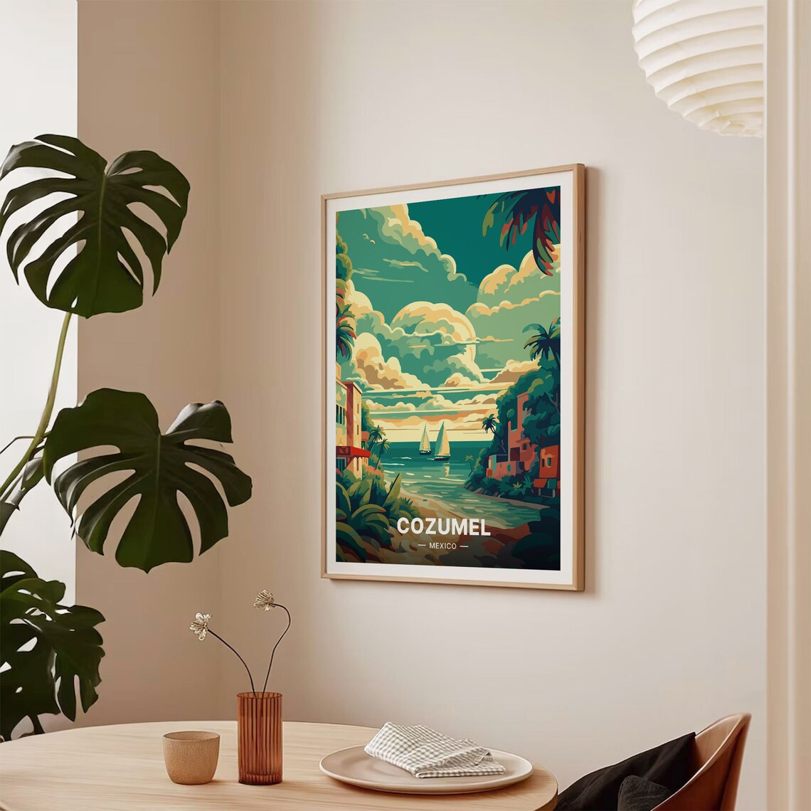 Cozumel Travel Poster, Vibrant Destination Art Print - Image 2
