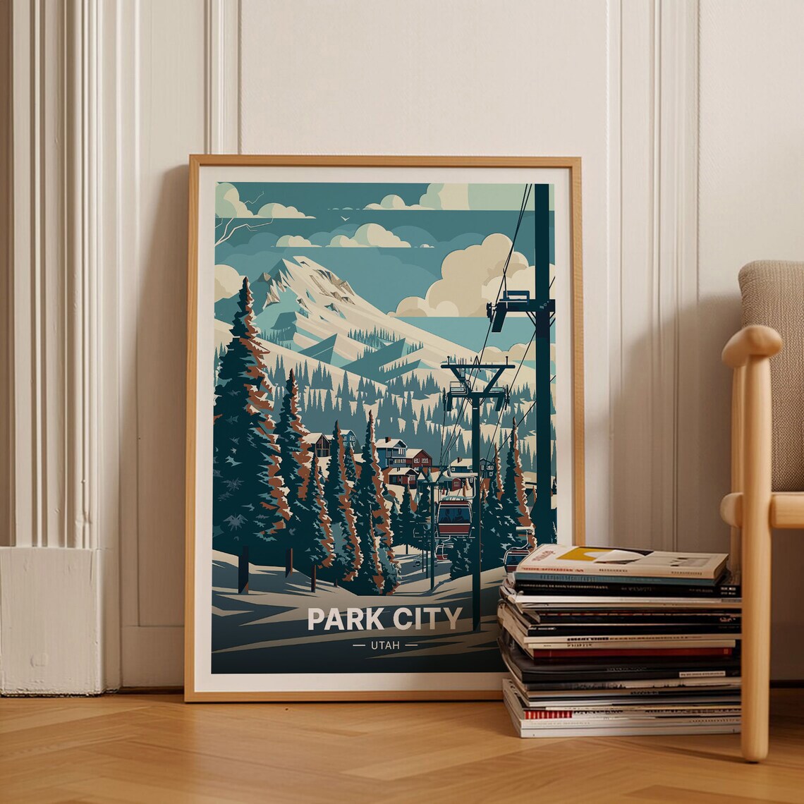 Park City Ski Resort Travel Poster Art Print