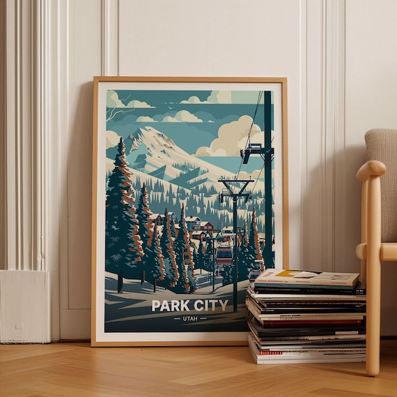 Park City Ski Resort Travel Poster Art Print