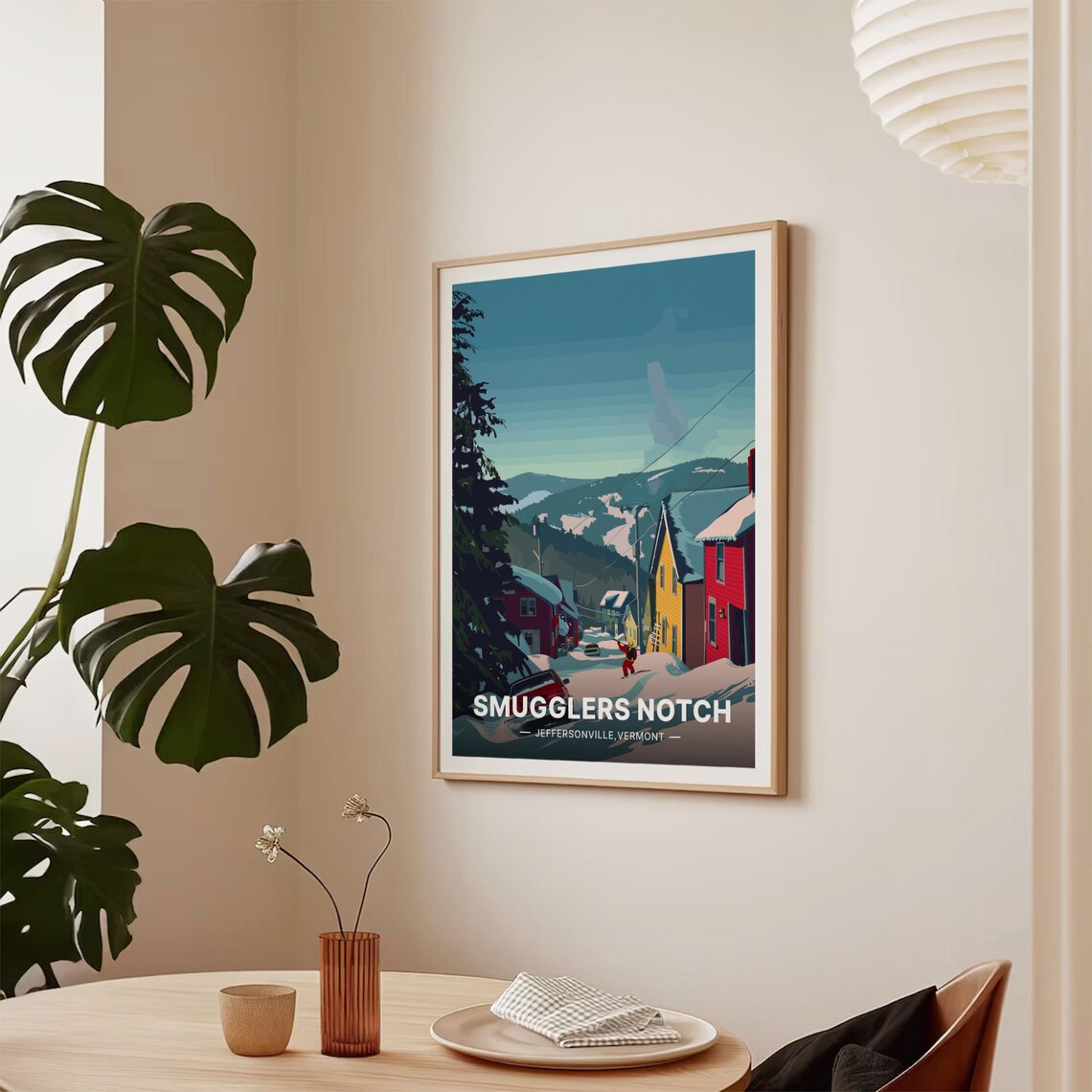 Smugglers Notch Vermont Retro Ski Travel Poster - Image 2