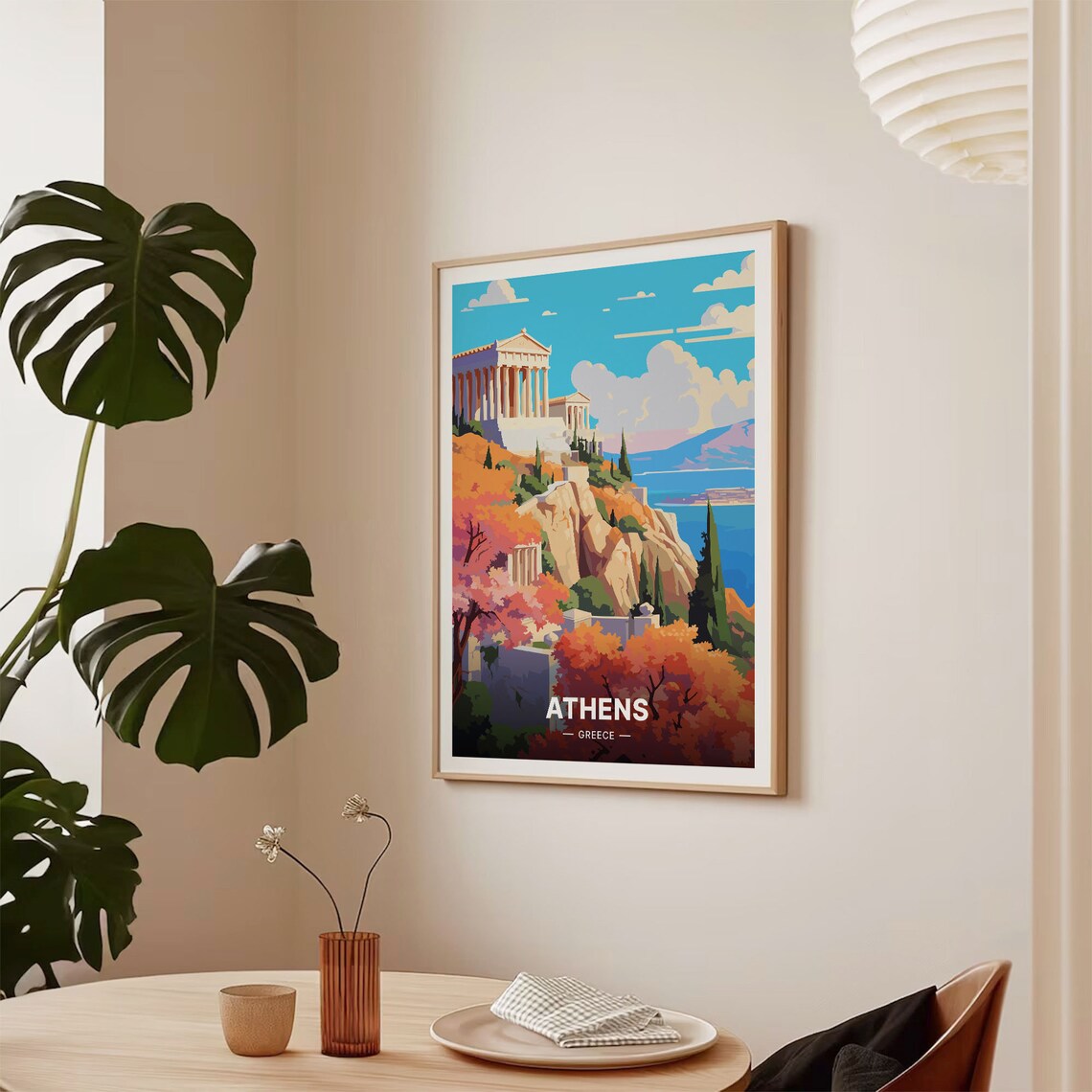 Athens Acropolis Travel Poster, Mid-Century Modern - Image 2