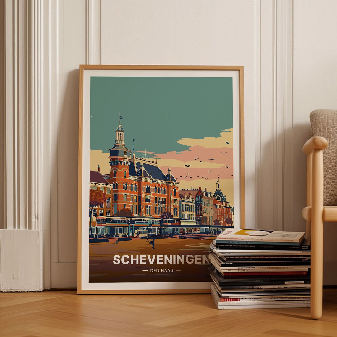 Scheveningen Den Haag Netherlands Grand Seaside Resort Travel Poster