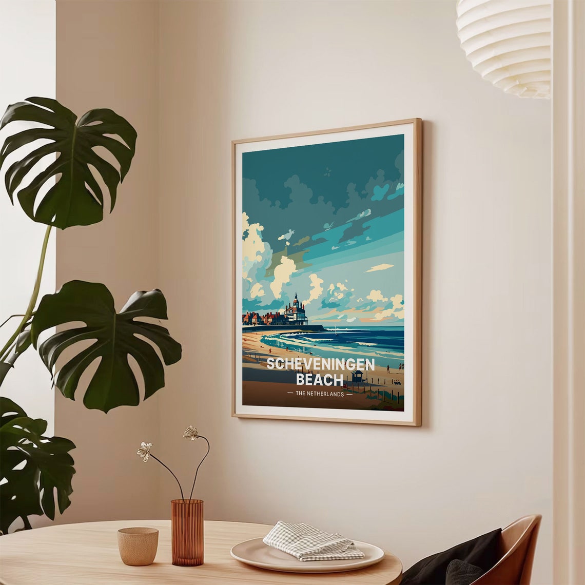 Scheveningen Beach Netherlands Grand Hotel Sea View Travel Poster - Image 2