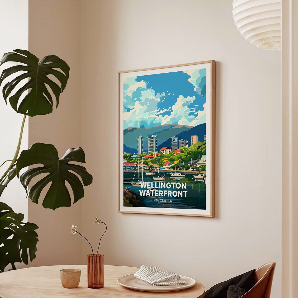 New Zealand Wellington Waterfront Scenic Travel Poster - Image 2