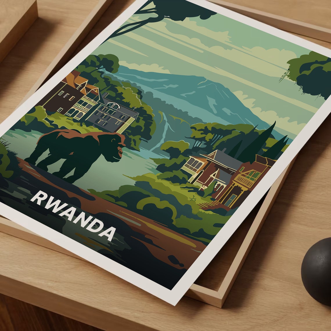 Rwanda Gorilla Safari Travel Poster Minimalist Art For Home Decor Unique Anniversary Gift Idea C20 544 - Image 3
