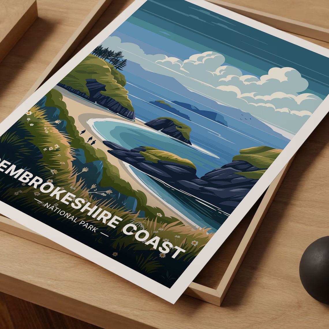 Pembrokeshire Coast National Park Wales Sea Cliffs Cove Travel Poster - Image 3