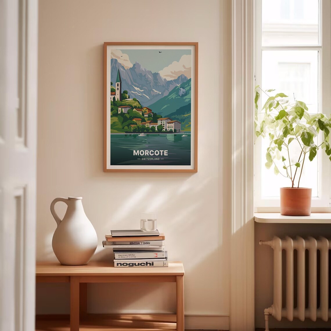 Morcote Switzerland Lakeside Village Church Vintage Travel Poster - Image 4