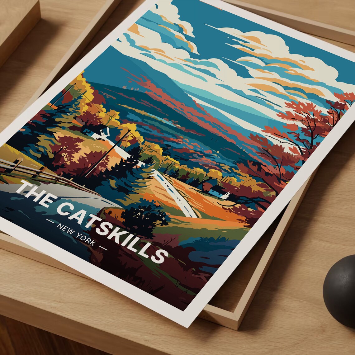 Catskills Travel Poster, New York State Landscape - Image 3