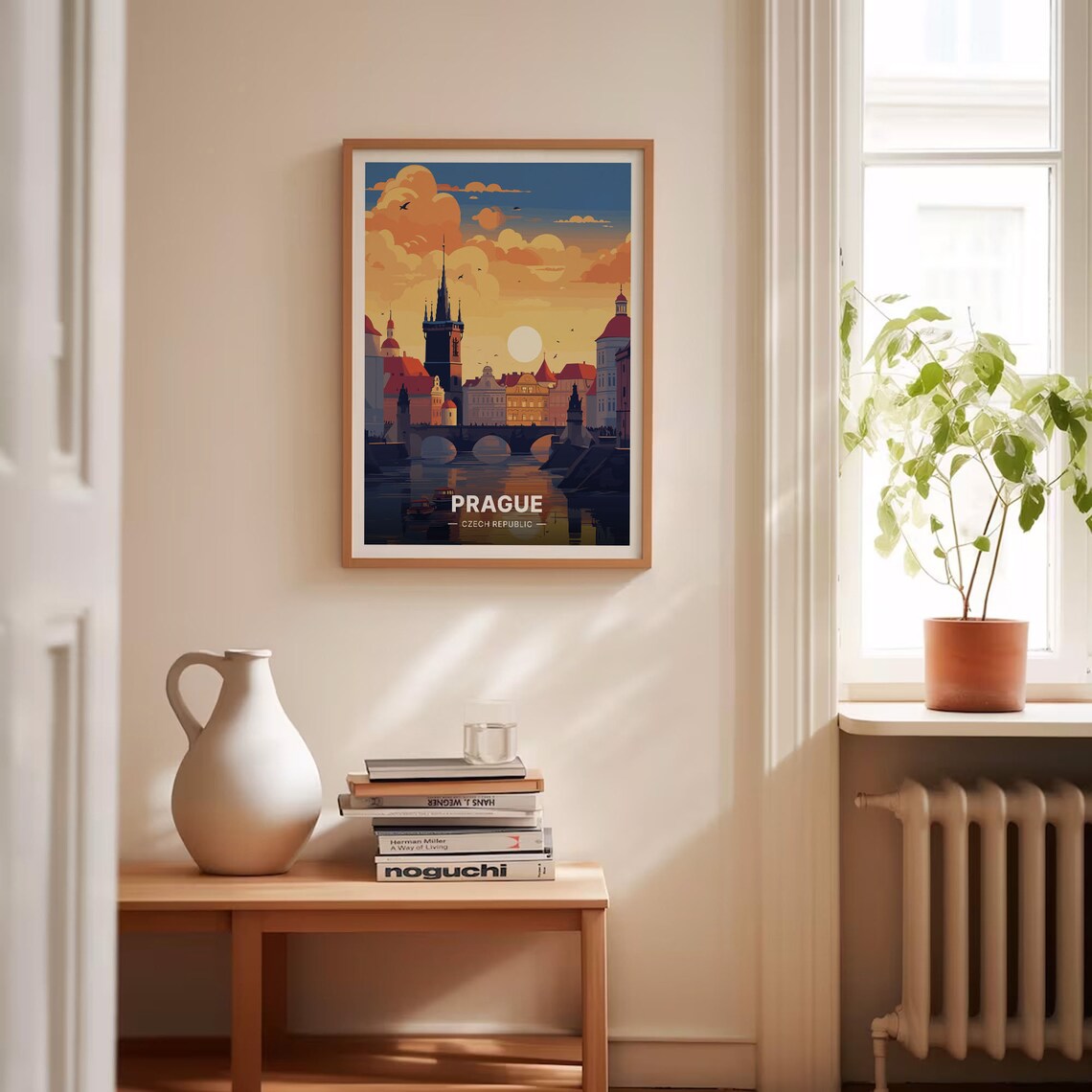 Prague Czech Republic Charles Bridge Sunset Old Town Travel Poster - Image 4