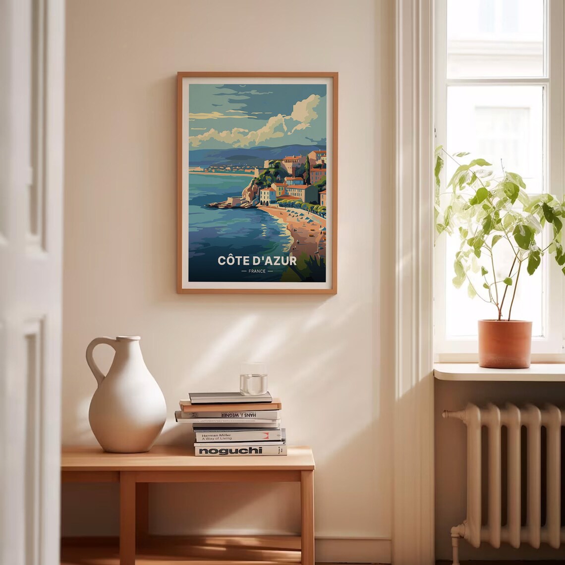 Cote d Azur France Beach Cliffs Seaside Resort Umbrellas Travel Poster - Image 4