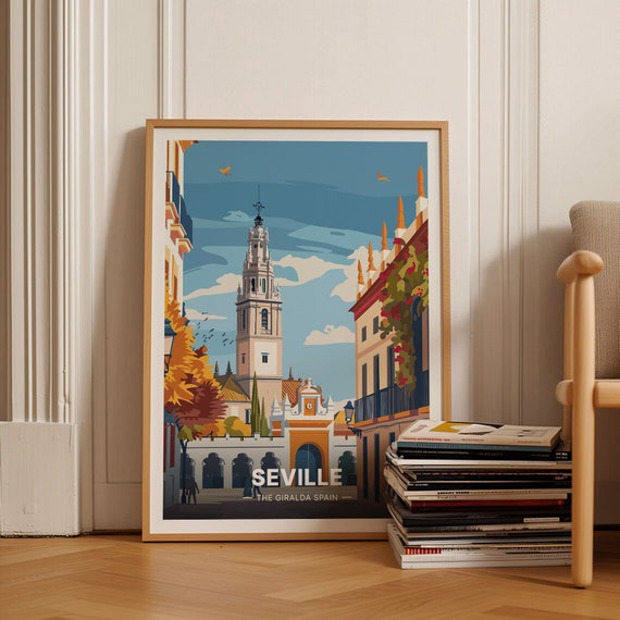 Seville Spain Travel Poster Europe Plaza De Espaa Art Print Home Decor Housewarming Gift Wanderlust Wall Art C20 759