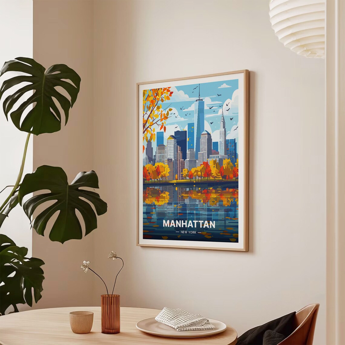 New York City Skyline Poster, Manhattan Travel Art - Image 2