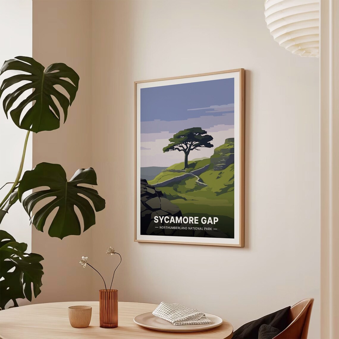 Sycamore Gap Northumberland Lone Tree Hadrian Wall Travel Poster - Image 2