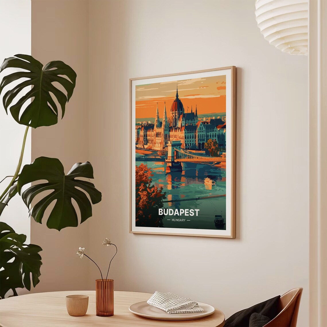 Budapest Cityscape Travel Poster, European City Decor - Image 2