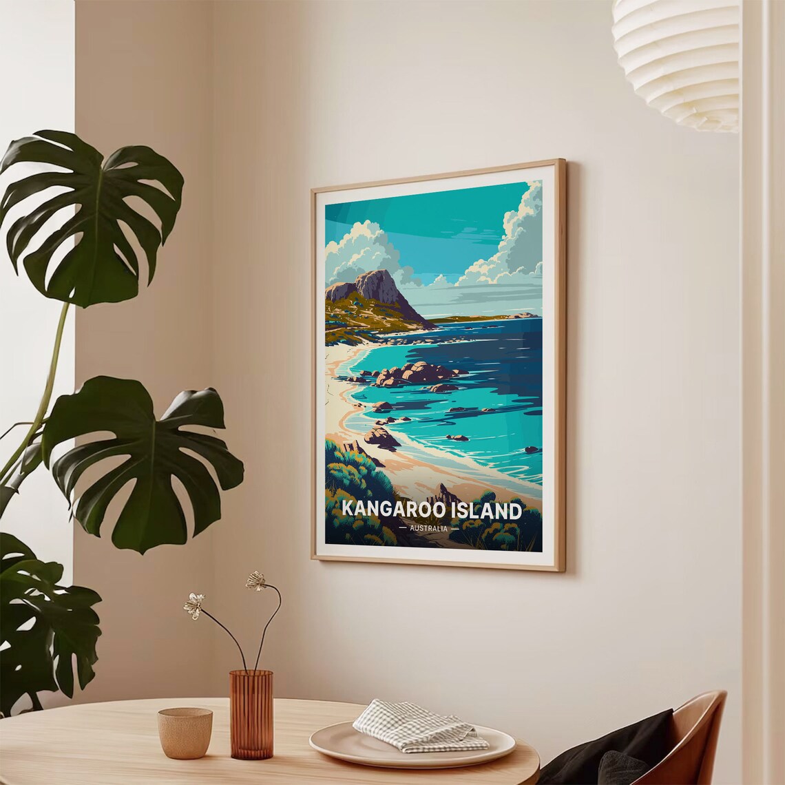 Kangaroo Island Australia Turquoise Cove Rocky Headland Travel Poster - Image 2