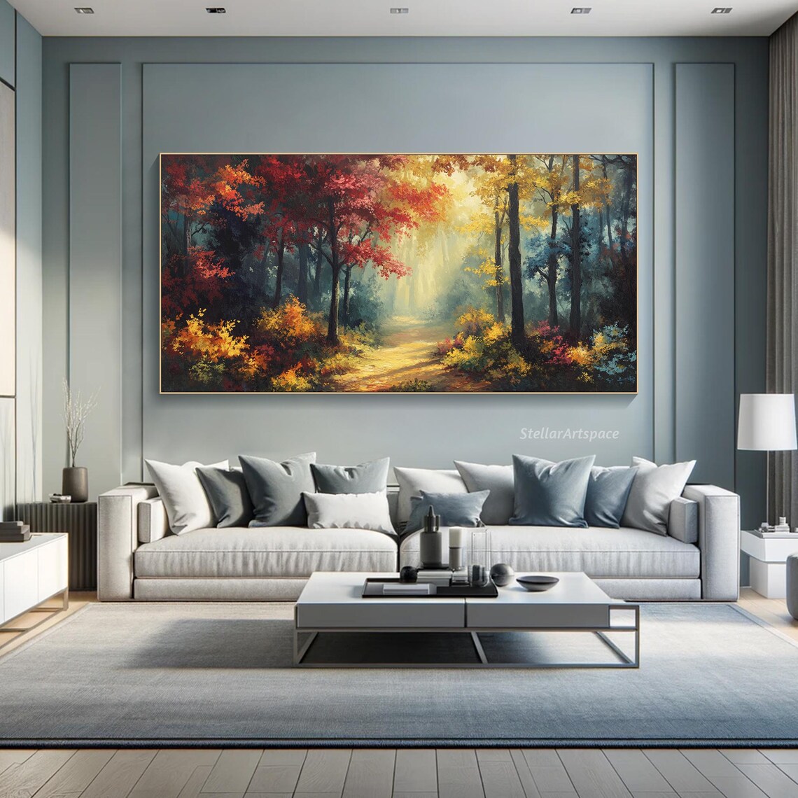 Colorful Forest Tree Painting, Contemporary Art Print - Image 6