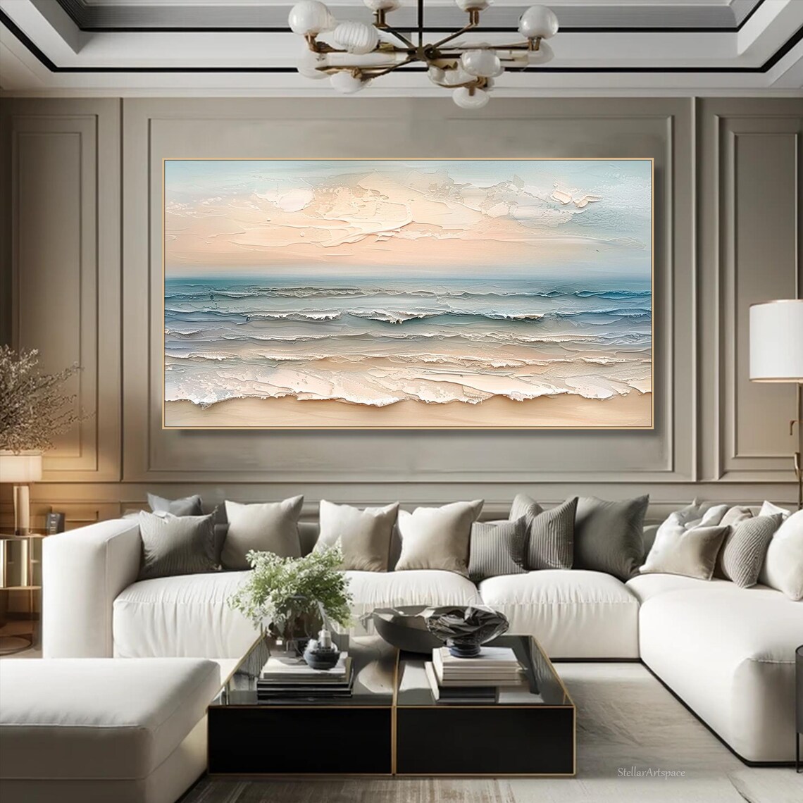 Abstract Ocean Waves Coastal Art Print, Beach Decor - Image 5