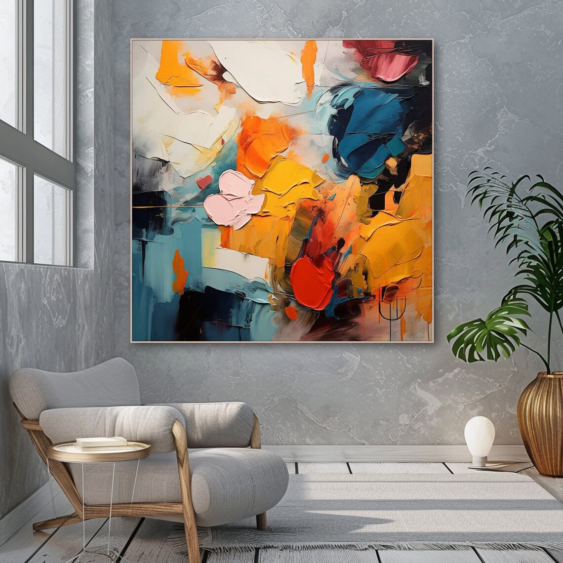 Dancing Petals, Modern Abstract Flower Art Print - Image 3