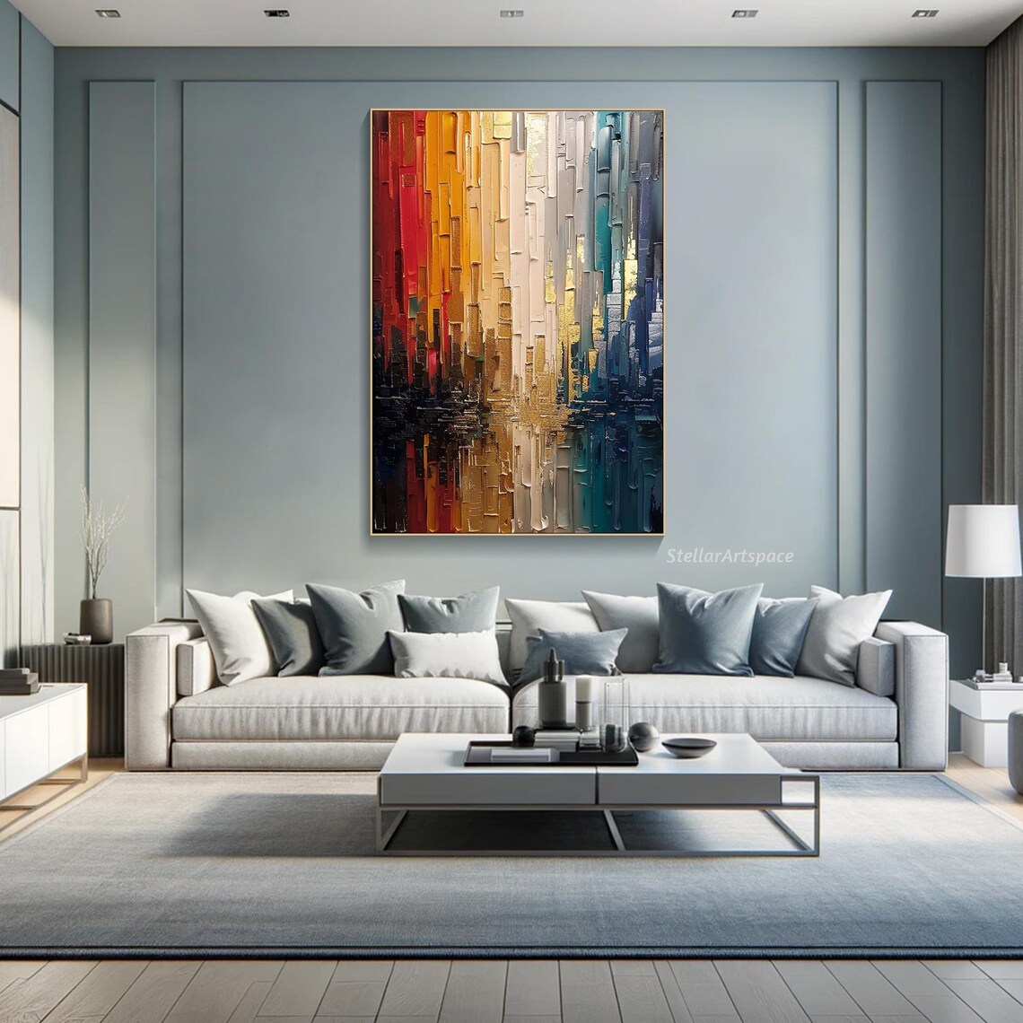 Abstract Oil Painting, Statement Living Room Art Print - Image 4
