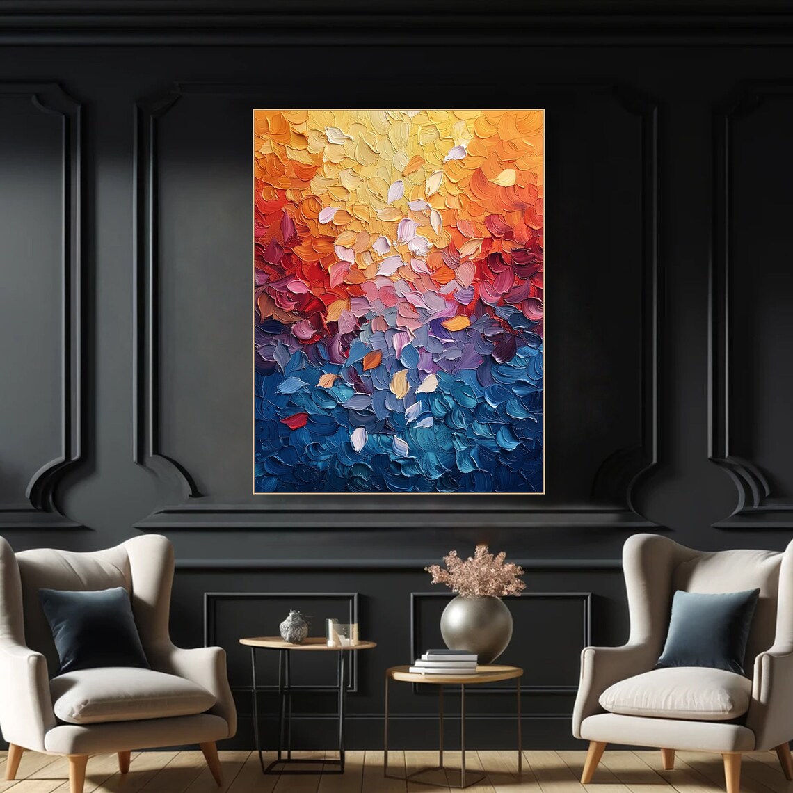 Abstract Textured 3D Impasto Art Print, Living Room - Image 5