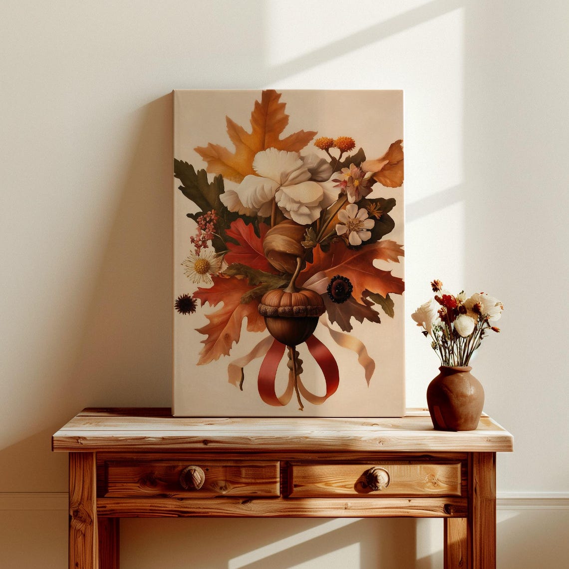 Autumn Leaves Bouquet Acorn Floral Harvest Wall Decor Art Poster - Image 3
