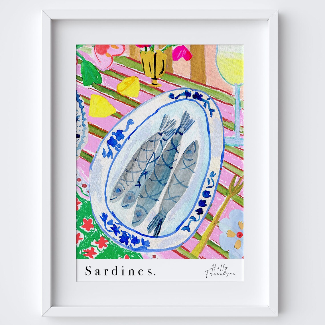 Portuguese Sardines Art Print, Kitchen Food
