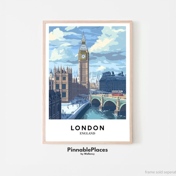 Big Ben Westminster Bridge Gouache Art Print File