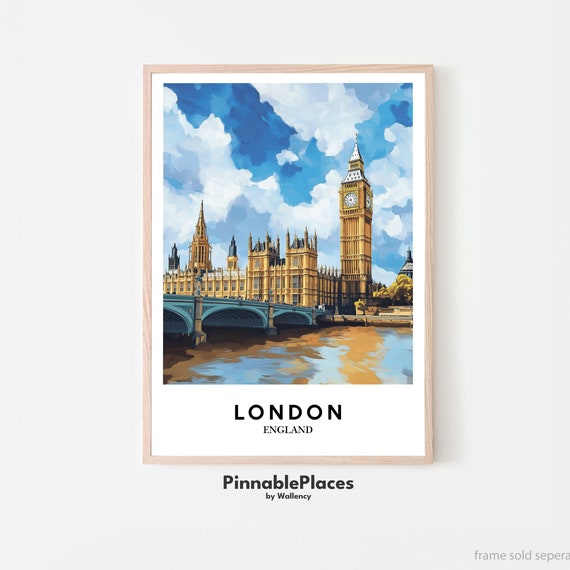 Big Ben Westminster Bridge Gouache Art Print File