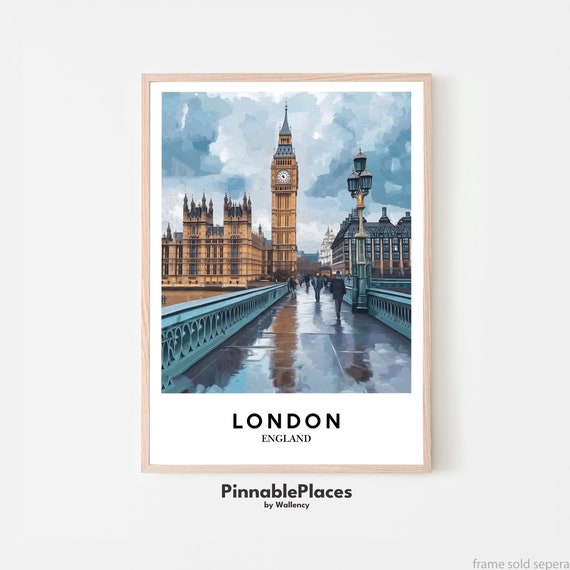 Big Ben Westminster Bridge Gouache Art Print File