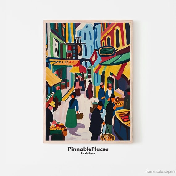 Borough Market Art Print London Travel Poster Matisse Style File