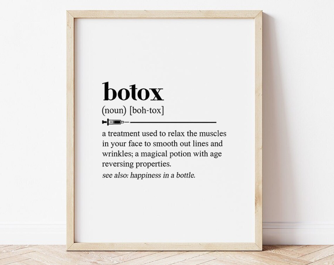 Botox Definition Dictionary Art Print Aesthetic Clinic Decor Nurse Gift Funny