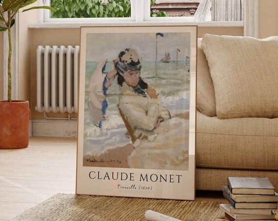 Claude Monet Trouville 1870 Woman on the Beach Impressionist Poster