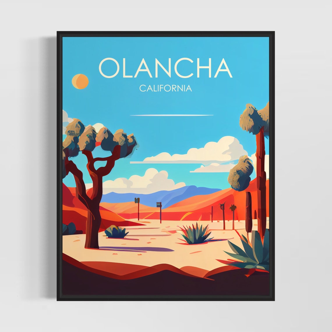 Olancha California Joshua Tree Desert Dunes Red Sand Art Poster