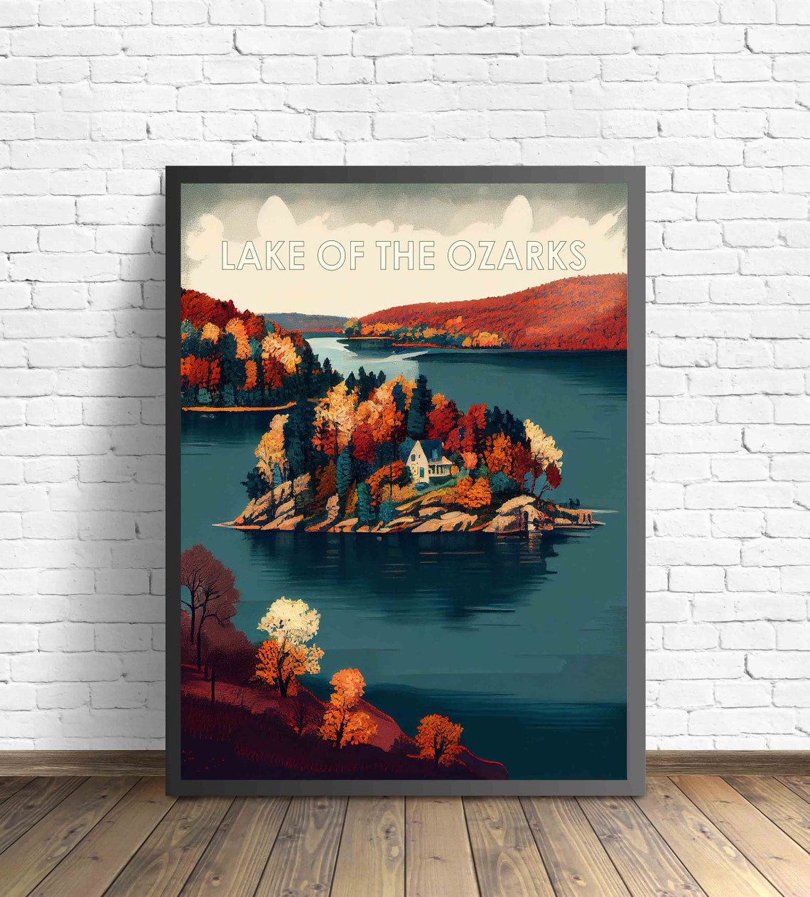 Lake Of The Ozarks Retro Art Print Lake Of The Ozarks Wall Art Illustration Lake Of The Ozarks Vintage 1960s Design Poster Artwork