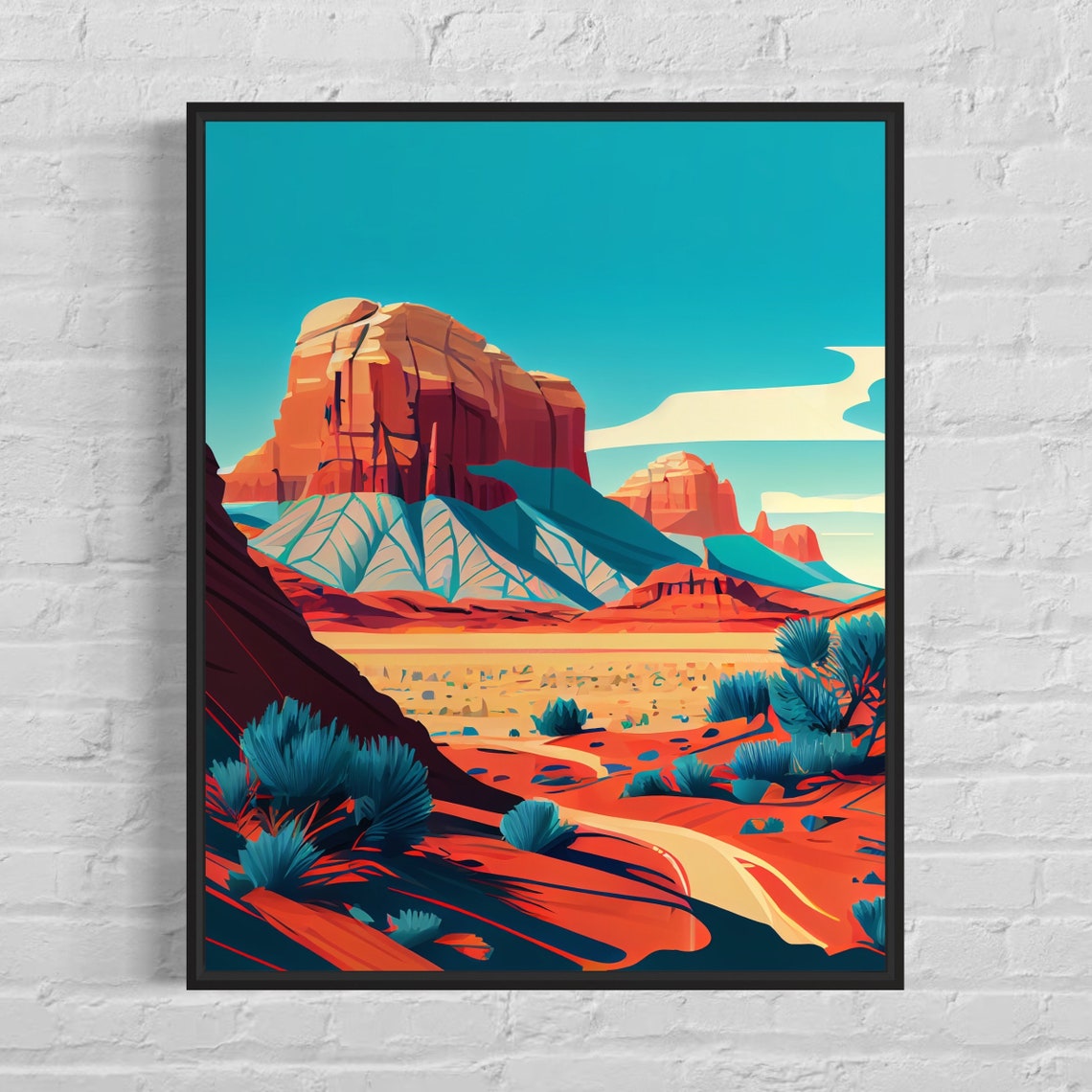 Dramatic Utah Red Rock Desert Buttes Canyon Landscape Art Poster