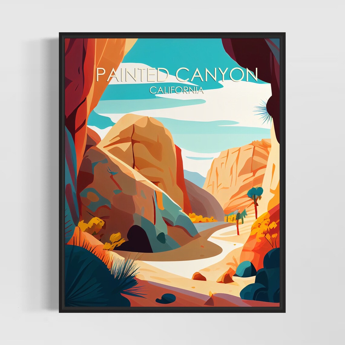 Painted Canyon California Colorful Desert Canyon Trail Art Poster
