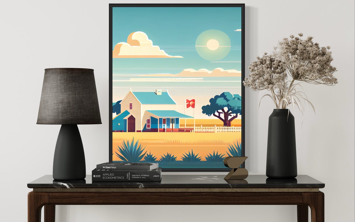 Tennessee Mountain Forest Valley Distant Town Sunset Travel Poster - Image 2