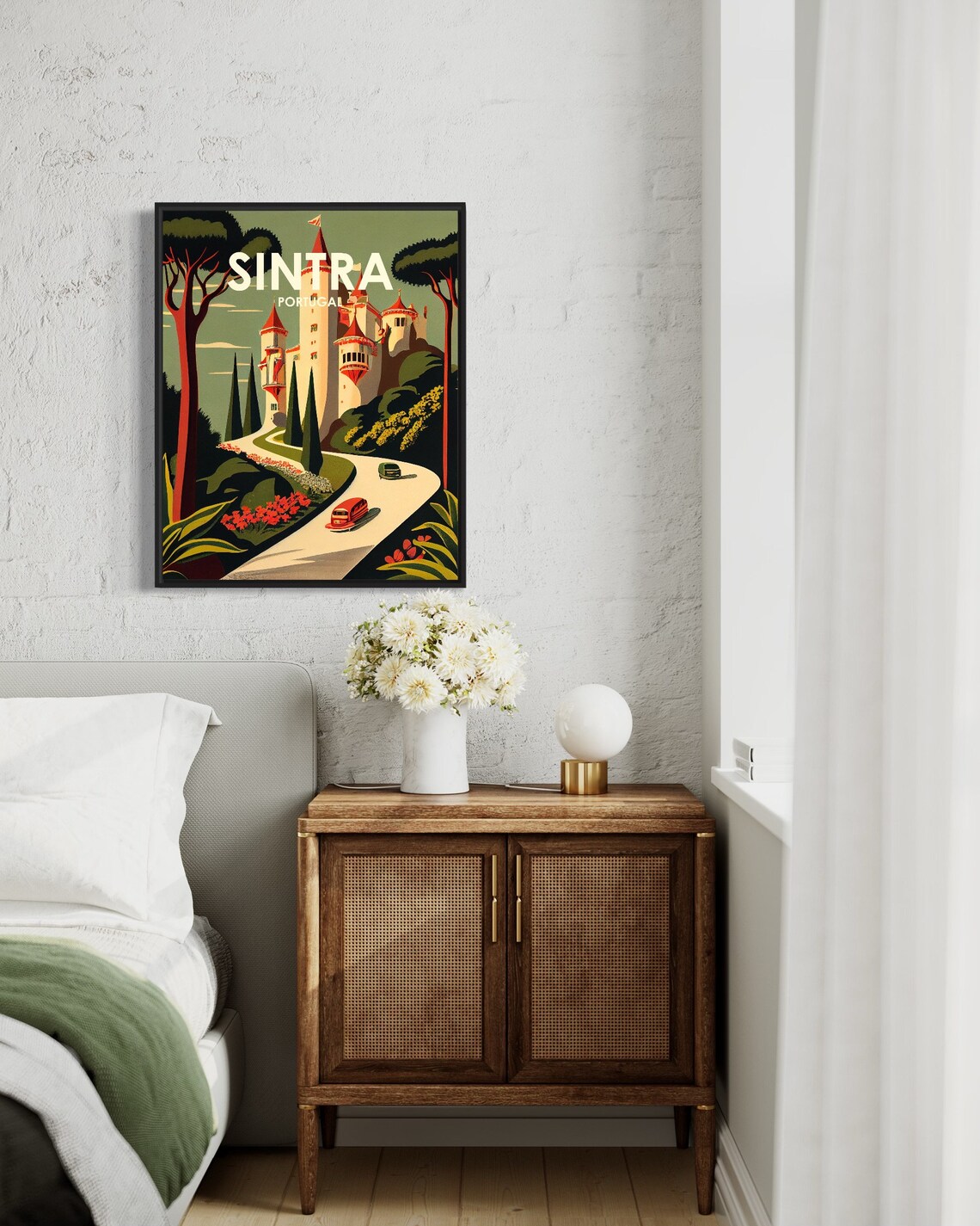 Sintra Portugal Retro Art Print Sintra Portugal Wall Art Illustration Sintra Portugal Vintage Minimal Design Poster - Image 3