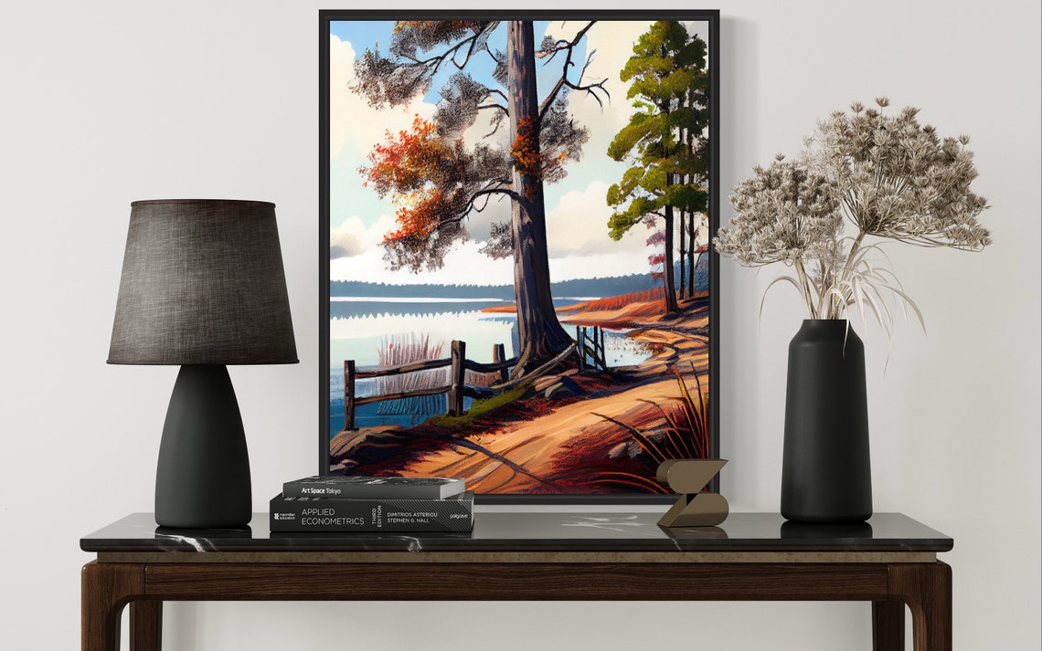 Toledo Bend Reservoir Rustic Lakeshore Trail Retro Travel Poster - Image 3
