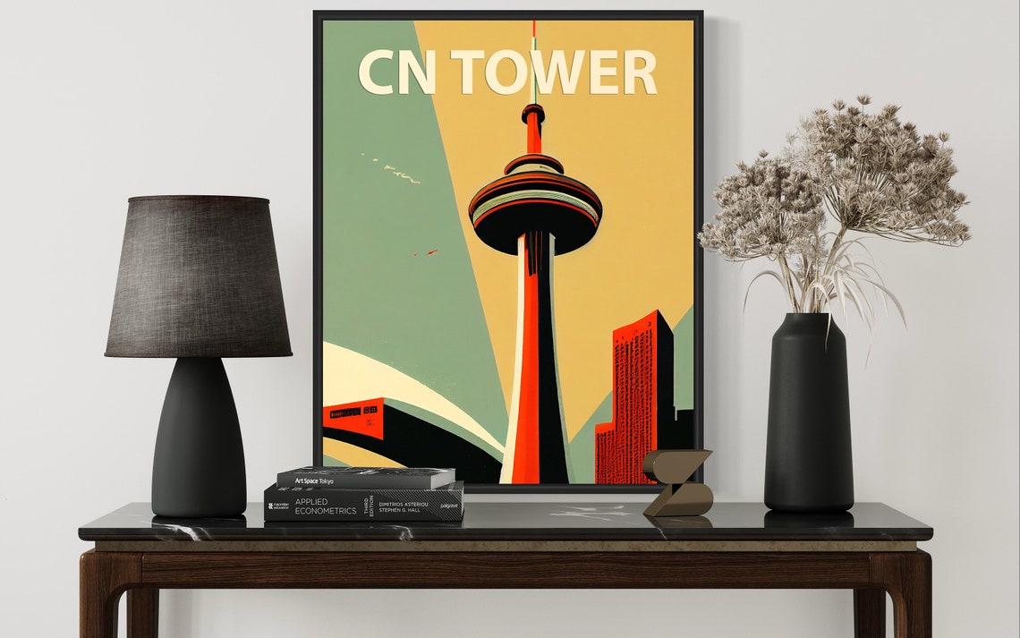 Toronto CN Tower Canada Iconic Landmark Retro Style Travel Poster - Image 2