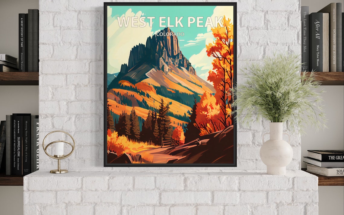 West Elk Peak Colorado Jagged Summit Above Autumn Forest Poster - Image 2