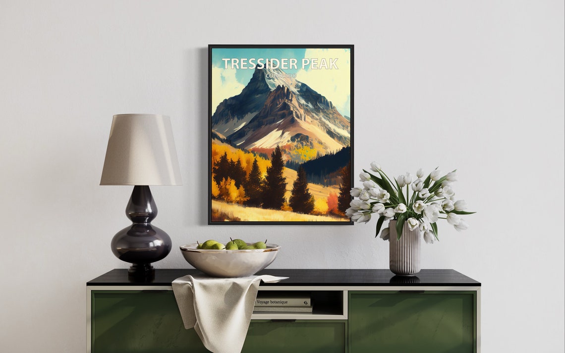 Tressider Peak Colorado Snowy Summit Pine Forest View Poster - Image 3