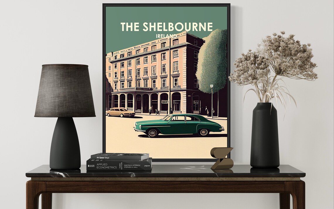 The Shelbourne Ireland Grand Hotel Classic Car Travel Poster - Image 3