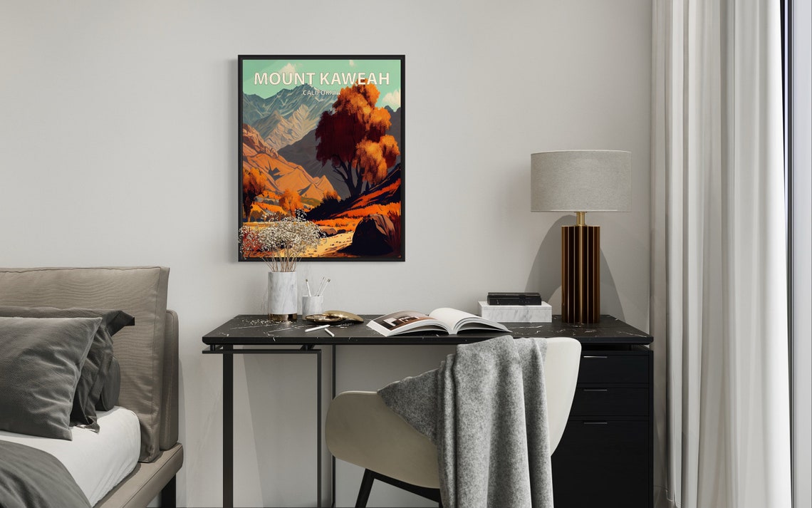 Mount Kaweah California Sierra Ridge Boulders Autumn Oaks Poster - Image 2