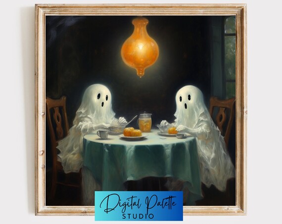 Ghosts Diner For Two, Halloween Wall Art