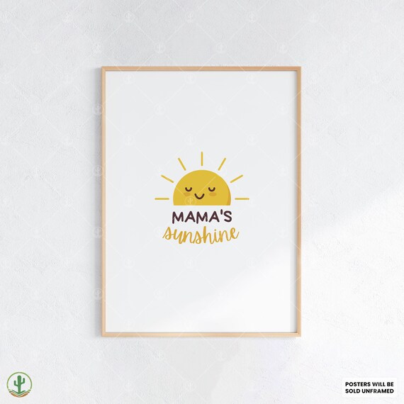 Mamas Sunshine Smiling Sun Nursery Quote Print For Baby Rooms