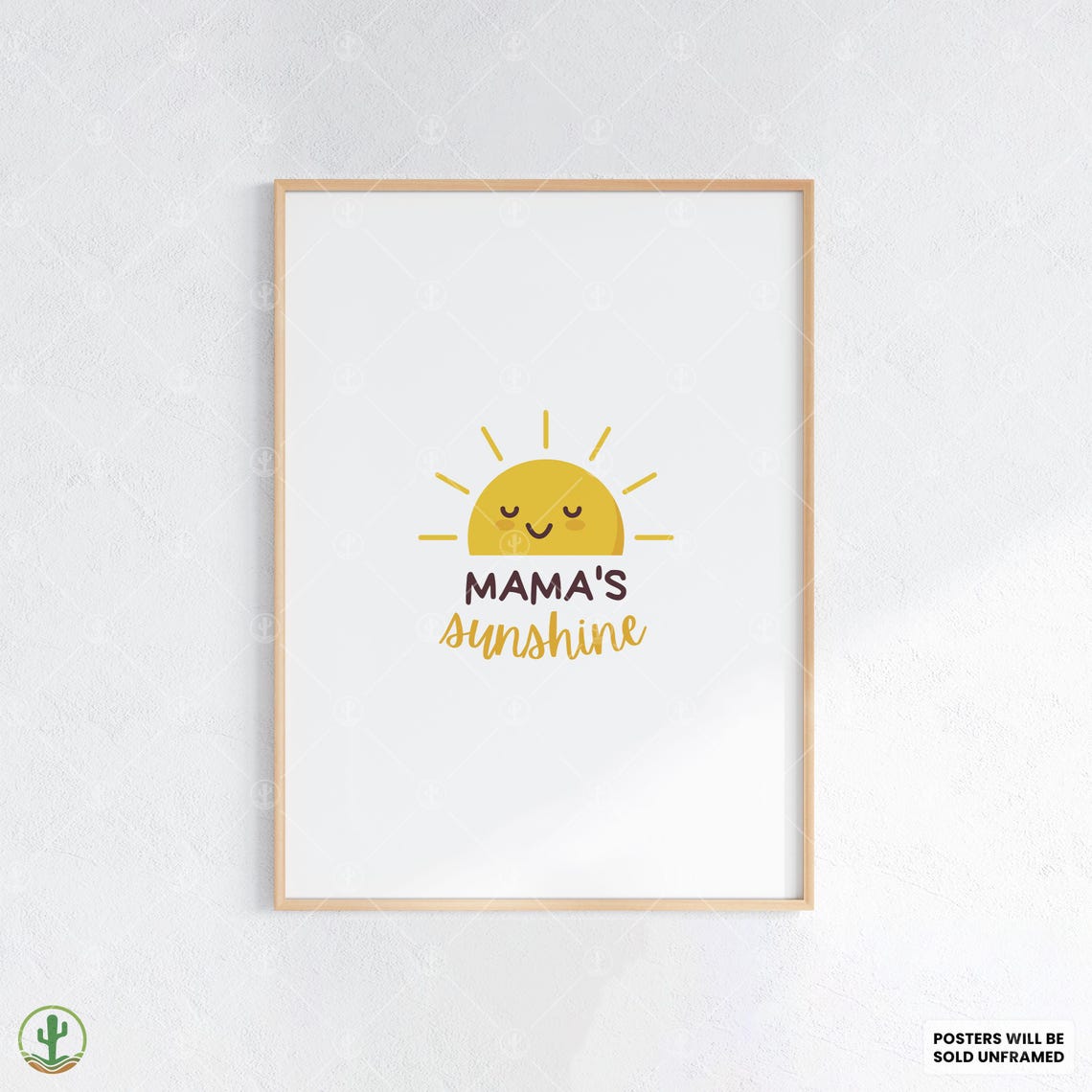 Mamas Sunshine Smiling Sun Nursery Quote Print For Baby Rooms